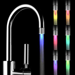 led faucet lights 7 color changing automatically glow faucet aerator led water faucet tap filters for sink kitchen bathro​om (7 color 3 pcs)