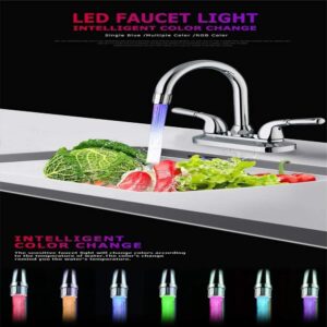 LED Faucet Lights 7 Color Changing Automatically Glow Faucet Aerator Led Water Faucet Tap Filters for Sink Kitchen Bathro​om (7 Color 3 PCS)