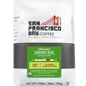 San Francisco Bay Ground Coffee - Organic Rainforest Blend (28oz Bag), Medium Dark Roast