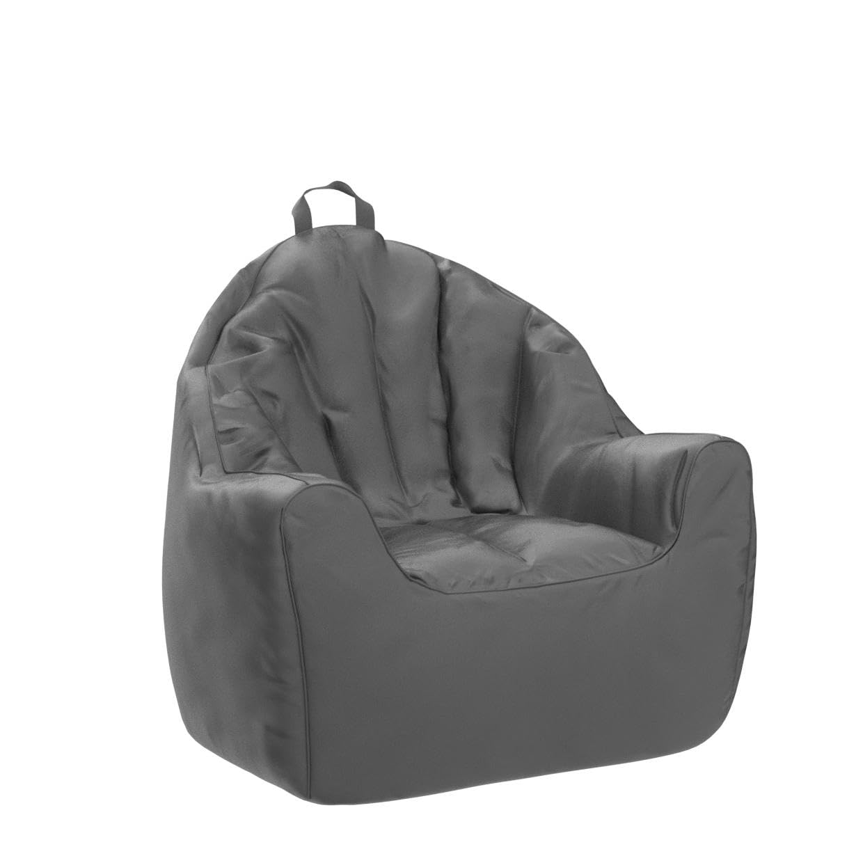 Posh Creations Structured Comfy Seat for Playrooms and Bedrooms, Large Bean Bag Chair, Malibu Lounge, Charcoal Gray