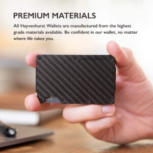 Hayvenhurst Reinvented Design Men's Wallet - Slim, Minimalistic & Seamless, Blocks RFID Scanners, Holds 12 Cards & Has a Money Clip (Carbon Fiber)