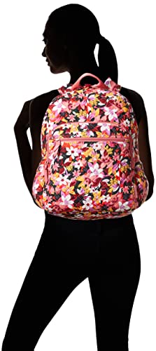 Vera Bradley Women's Cotton Campus Backpack, Rosa Floral - Recycled Cotton, One Size