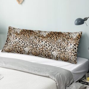 hms happy memories satin pillowcase for hair and skin, 20 x 54 envelope closure, large, cheetah