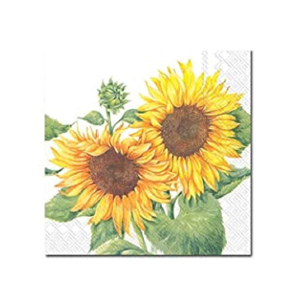 Sunflower Plate & Napkin Bundle for 20 Guests with Bonus Party Planning Checklist, Light Yellow/Fresh Lime