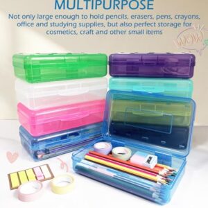 Nuozme Plastic Translucent Pencil Box,Pencil Cases with Snap-Tight Lid for Pens, Pencils, School Supplies,Office Supplies, 1 Pack