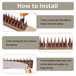 EcoGrowth Bird Spike for Bird Cat Squirrel, Fence Spike to Keep Pigeon Raccoon Away, Bird Spikes Security for Railing, Roof - 22 Pack (21.6 FT)