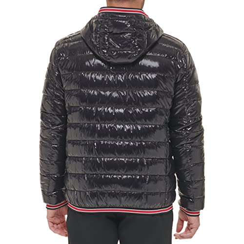 Calvin Klein Men's Hooded Super Shine Puffer Jacket, Black, Small