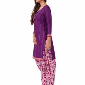 Miraan Women's Cotton Printed Readymade Salwar Suit XXX-Large Purple