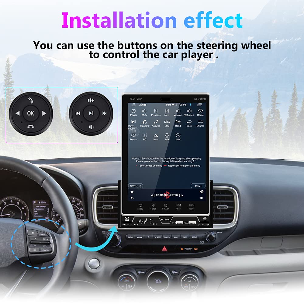 2GB 32GB Android Car Stereo Double Din 9.5'' HD Moving Vertical Touch Screen in Dash Car Radio GPS Navigation Bluetooth, Multi Screen Display, Mirror Link, WiFi, SWC, USB, Rear Camera 2 Din Radio