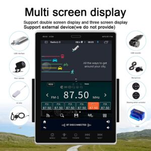 2GB 32GB Android Car Stereo Double Din 9.5'' HD Moving Vertical Touch Screen in Dash Car Radio GPS Navigation Bluetooth, Multi Screen Display, Mirror Link, WiFi, SWC, USB, Rear Camera 2 Din Radio