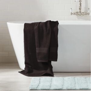 BOUTIQUO 8 Piece Towel Set 100% Ring Spun Cotton, 2 Bath Towels 27X54, 2 Hand Towels 16X28 and 4 Washcloths 13X13 - Ultra Soft Highly Absorbent Machine Washable Hotel Spa Quality - Chocolate Brown