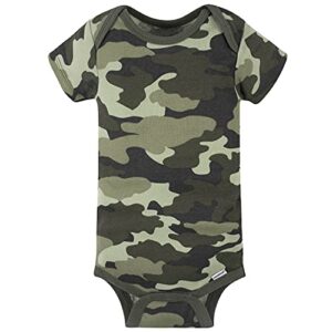 Gerber Baby Boys' 4-Pack Short Sleeve Onesies Bodysuits, Bear Green, 6-9 Months