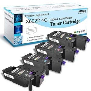 aseker phaser 6022 remanufactured toner cartridge replacement for xerox workcentre 6027 6025 phaser 6022 6020 (1 black 106r02759, 1 cyan 106r02756, 1 magenta 106r02757, 1 yellow 106r02758, 4 pack )