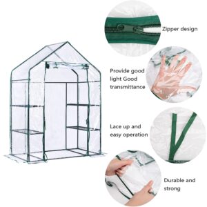 SHANGXING Walk in Greenhouse Replacement Cover with Roll-Up Zipper Door- 28"x56"x76" PVC Plant Gardening Greenhouse Cover for Gardening Plants Cold Frost Protection Wind Rain Proof (No Frames Include)