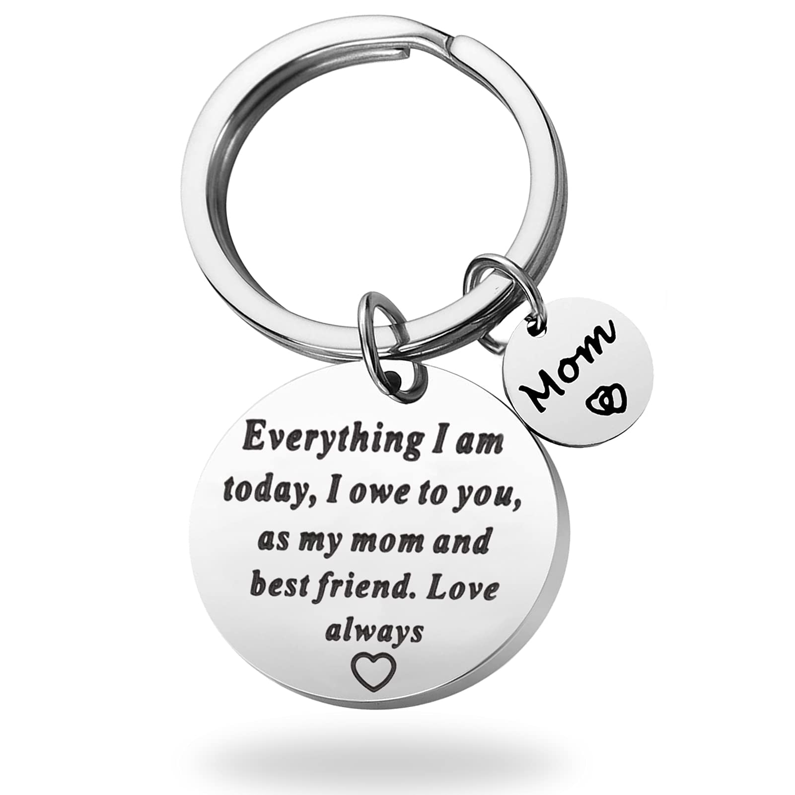 Gaoikerr Mother Day Keychain,Mom Birthday Gifts from Daughter Keychain-As My Mom and Best Friend,Love Always