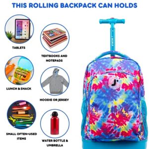 J World New York Kids' Sunny Rolling Backpack Adults, Tie Dye, One Size