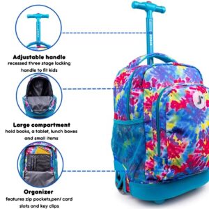 J World New York Kids' Sunny Rolling Backpack Adults, Tie Dye, One Size