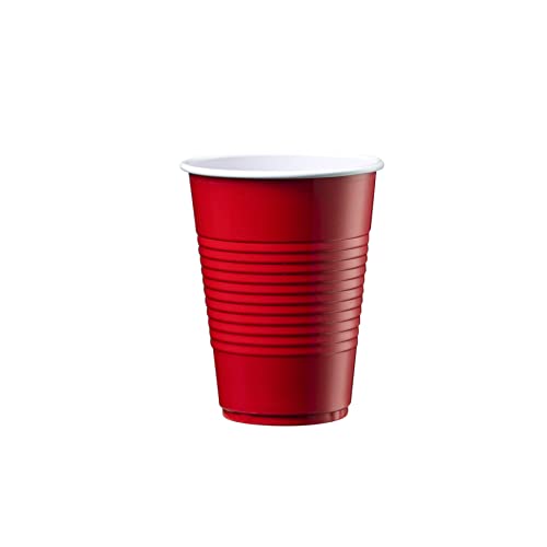 Comfy Package [9 oz. - 50 Count Disposable Plastic Red Cups, Party Drinking Cups for Events and Everyday Use