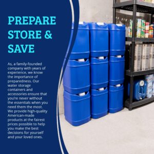 Saratoga Farms 5-Gallon Stackable Water Storage Containers, Emergency Water Storage for Camping and Disaster Preparedness, 30 Gallons