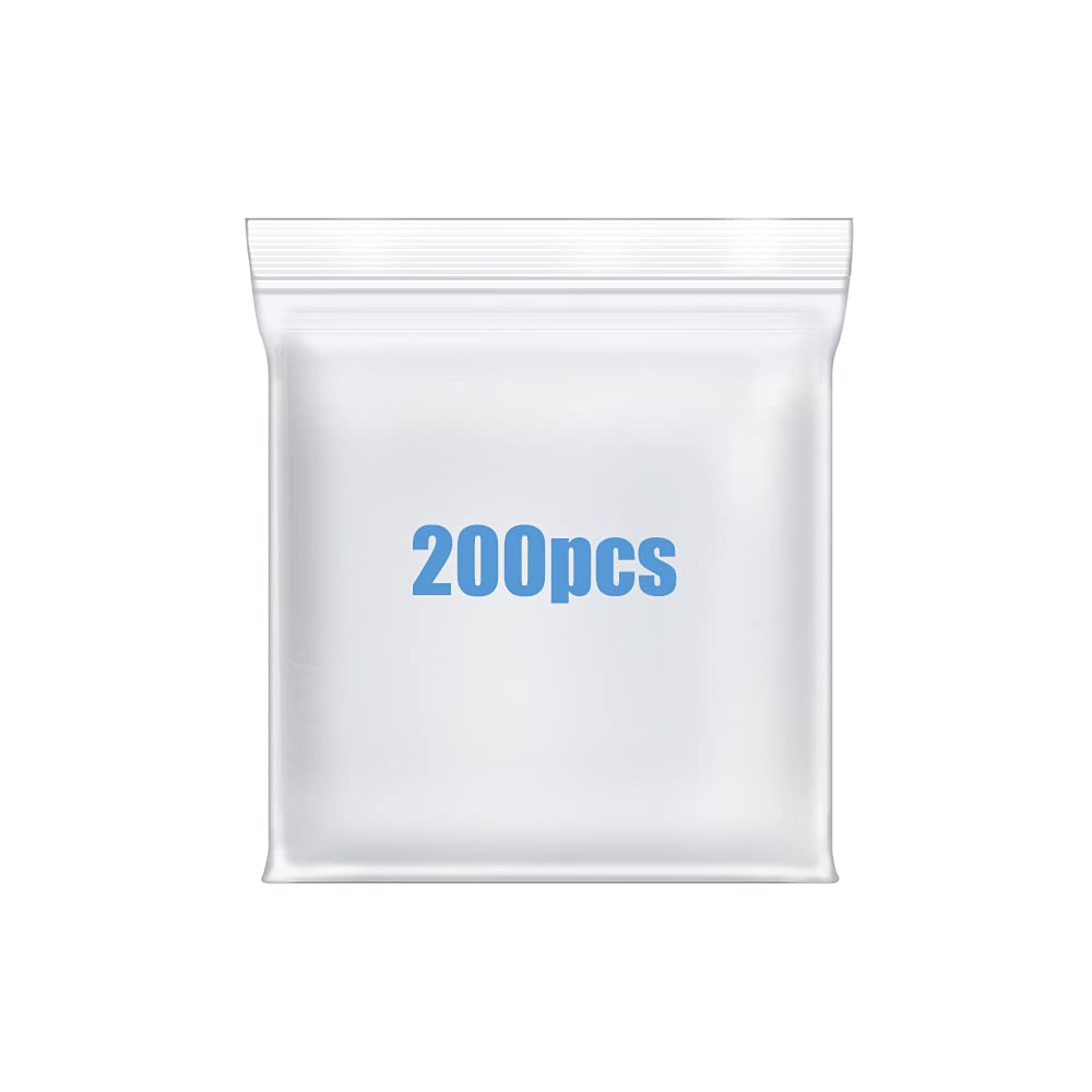 200 Pcs 1" x 1" Small Thick Heavy Duty Clear Reclosable Zip Poly Lock Bags Durable Seal Resealable Zipper Bags Jewelry Earrings Pill Zip Bag