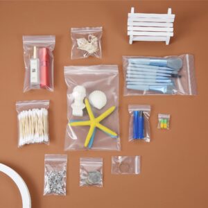 200 Pcs 1" x 1" Small Thick Heavy Duty Clear Reclosable Zip Poly Lock Bags Durable Seal Resealable Zipper Bags Jewelry Earrings Pill Zip Bag