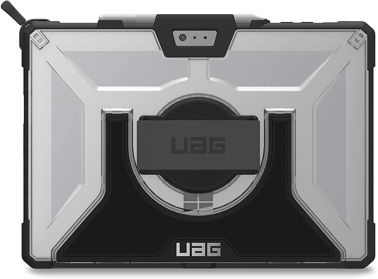 UAG Microsoft Surface Pro 7 Plus/Pro 7/Pro 6 Case w/Hand Strap & Shoulder Strap, Plasma Ice + Microsoft Surface Pro 7 Plus/Pro 7/Pro 6 Screen Protector Tempered Glass, Clear