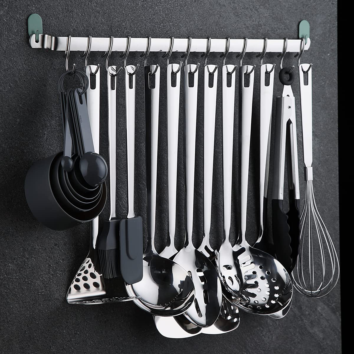 Stainless Steel Cooking Utensils Set,Kyraton 37 Pieces Kitchen Utensils Set, Kitchen Tool Gadgets Set with Utensil Holder Non-Stick and Heat Resistant Dishwasher Safe