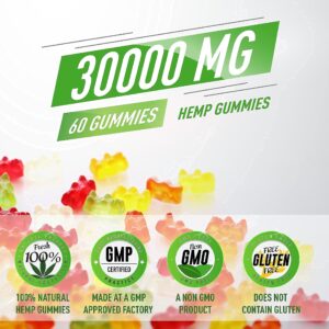 Hidden Strength Hemp Gummies for Her 30000mg - Premium Women's Hemp Gummy Bear Candy Supplements for Sleep Support, Relaxation- All Natural Hemp, Gluten Free, Organic