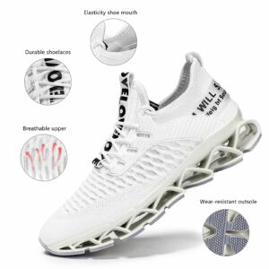 Womens Running Shoes Blade Tennis Walking Fashion Sneakers Breathable Non Slip Gym Sports Work Trainers White