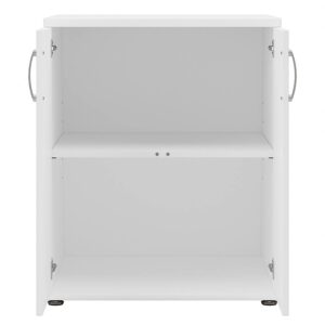 Bush Business Furniture Universal Floor Storage Cabinet with Doors and Shelves in White