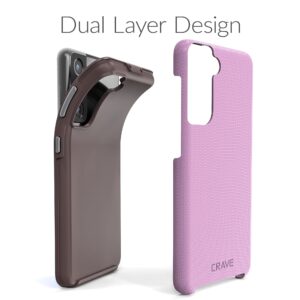 Crave Dual Guard for Galaxy S21 Case, Shockproof Protection Dual Layer Case for Samsung Galaxy S21, S21 5G (6.2 inch) - Lilac