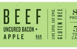 Epic Beef Apple Bacon Bars, Whole30, Paleo Friendly, 12 ct