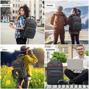 LOVEVOOK Laptop Backpack for Women, Unisex Travel Anti-theft Bag, Business Work Computer Backpacks Purse for Men, Casual Hiking College Daypack with Lock, 15.6 Inch, Dark Grey