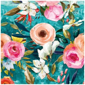 haokhome 93079 vintage floral peel and stick wallpaper emerald/pink removable for bedroom nursery decorations 17.7in x 118in