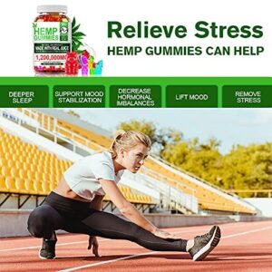 (2 Pack) Hemp Gummies 1,200,000mg High Strength - Fruity Gummy Bear with Hemp Oil, 100% Natural Hemp Candy Supplements