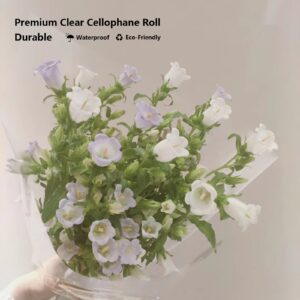 HOMPAL Clear Cellophane Wrap Roll 33''x115Ft, Clear Cellophane Wrapping Paper|Christmas Wrap Roll|Cellophane Roll | Cellophane Wrap for Christmas Gifts, Baskets, Flowers