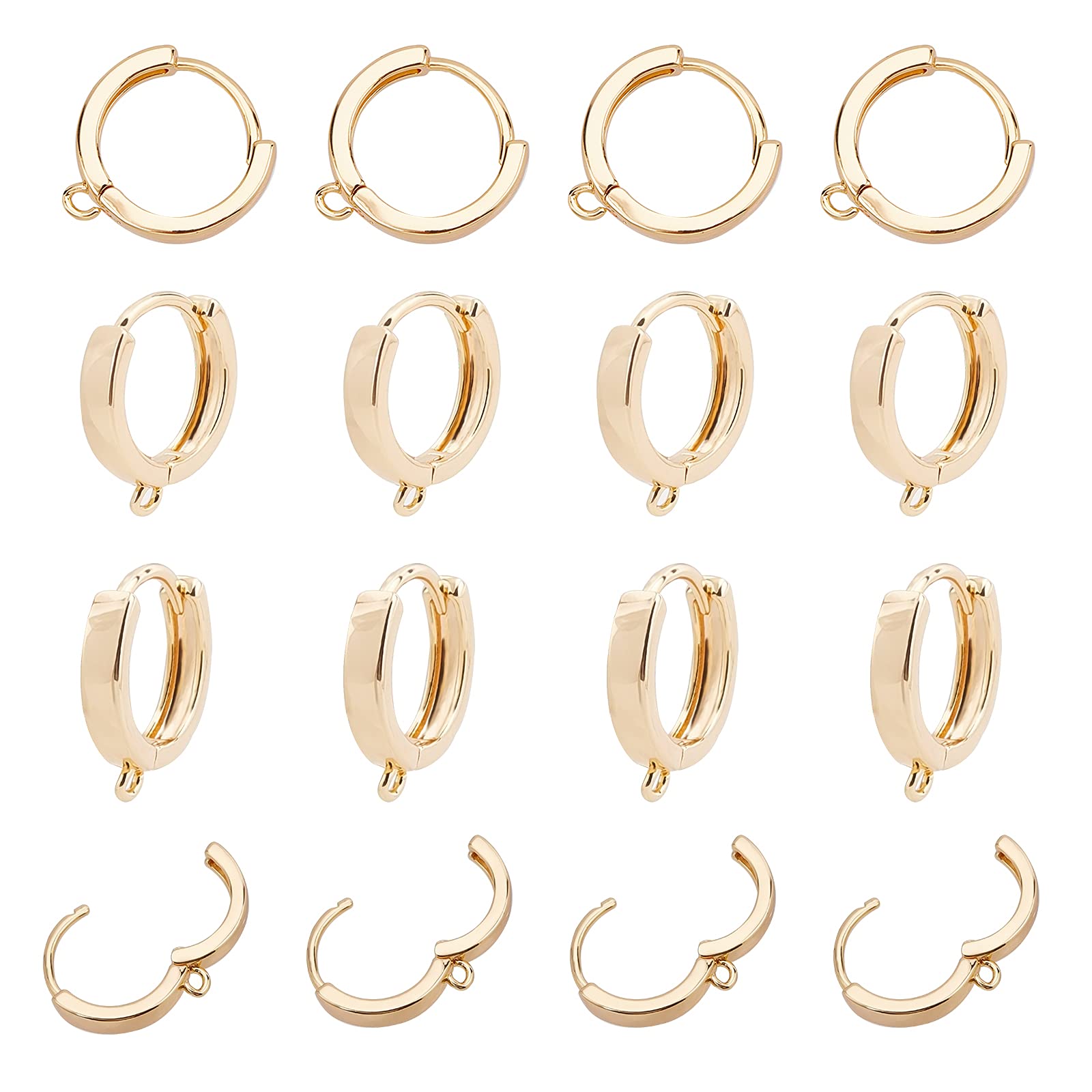 arricraft 20 Pcs Leverback Earring Hooks, French Hook Ear Wire Open Loop Leverback Hoops for Earring Making Findings- Real 18K Gold Plated