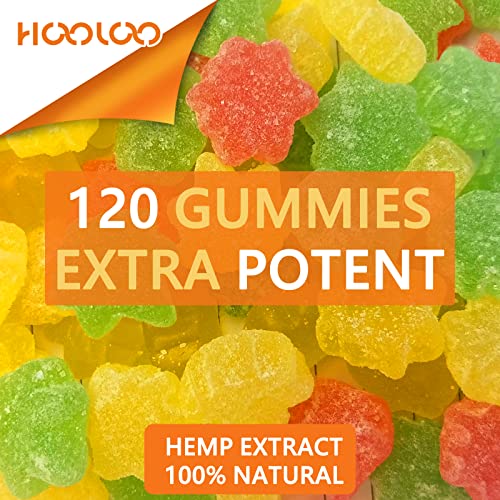 Hemp Gummies for Deep and Sound Bedtimes & Focus, Fruity Vitamins Hemp Gummy Infused Hemp Oil 350,0000mg, Made in USA, 2 Pack 120 Edibles