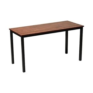 USHOW Computer Desk 63 inches Large Size Desk Writing Desk,Modern Simple Style PC Table,Black Metal Frame for Home Office,Sandalwood