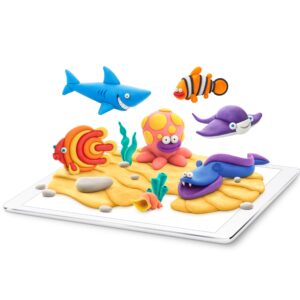 fat brain toys hey clay ocean creatures - clay kit with interactive app, kids & tweens