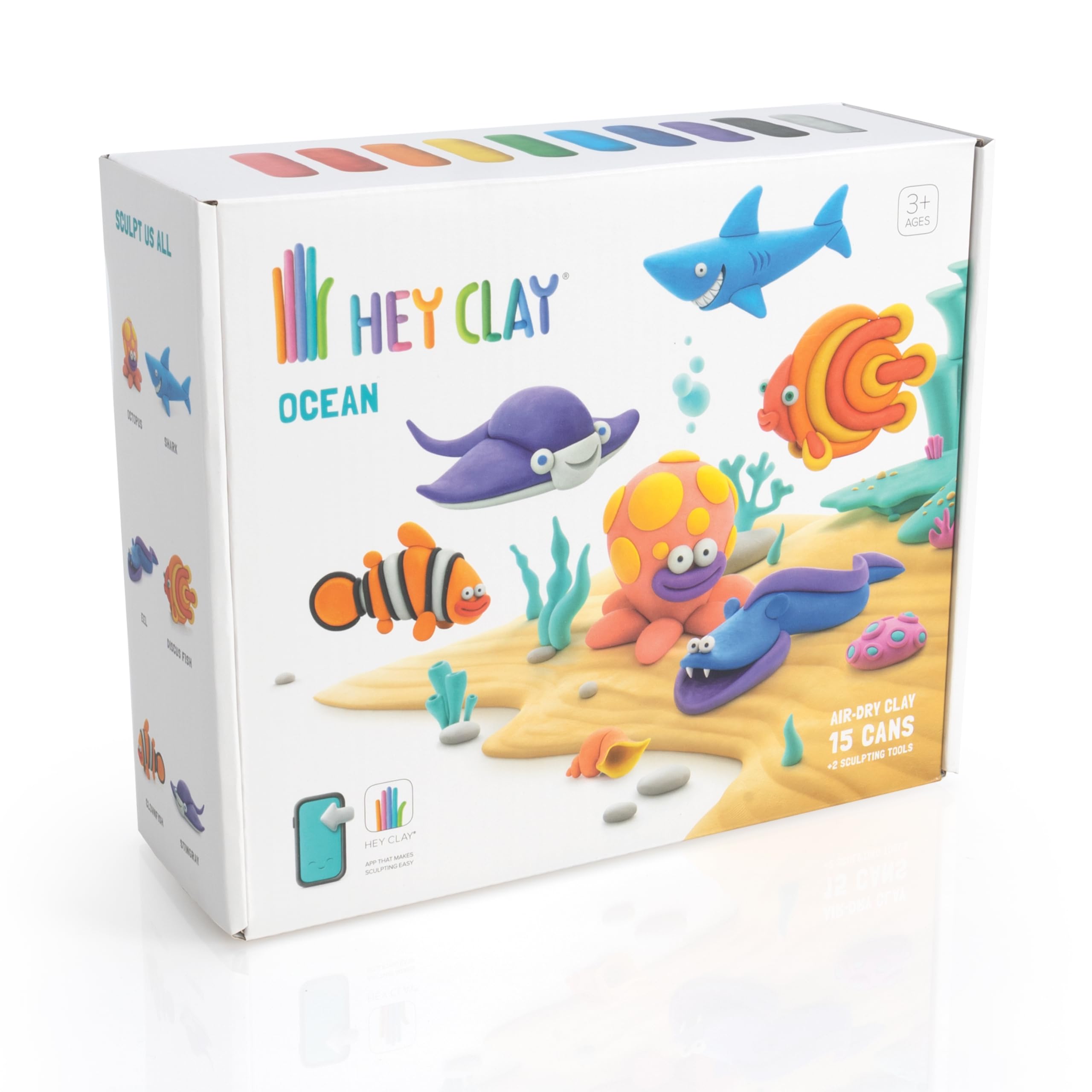 Fat Brain Toys Hey Clay Ocean Creatures - Clay Kit with Interactive App, Kids & Tweens