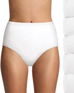 hanes ultimate womens 6-pack breathable cotton panty briefs, white, white, white, white, white, white, 8 us