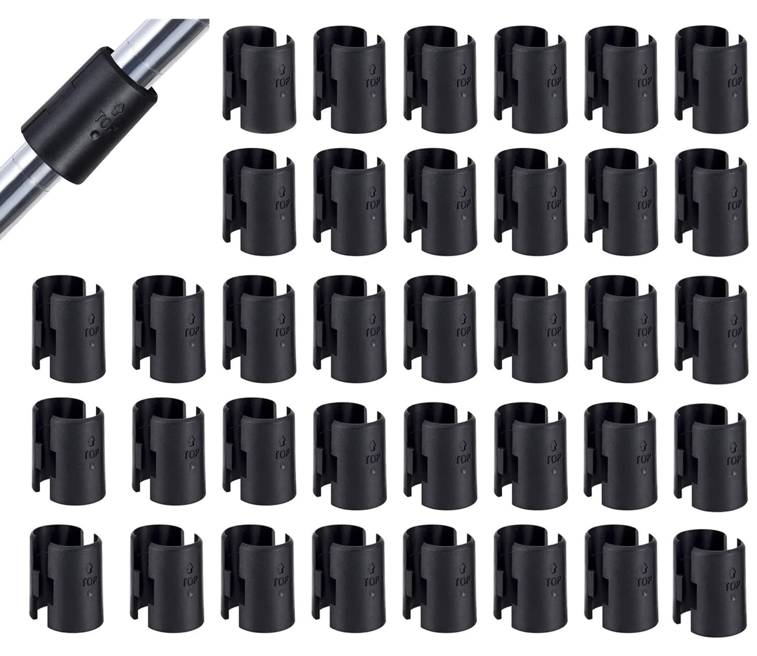 Swesy 72 Pack 36 Pairs Wire Shelving Shelf Lock Clips for 1 inch Post- Shelving Sleeves Replacements for Wire Shelving System