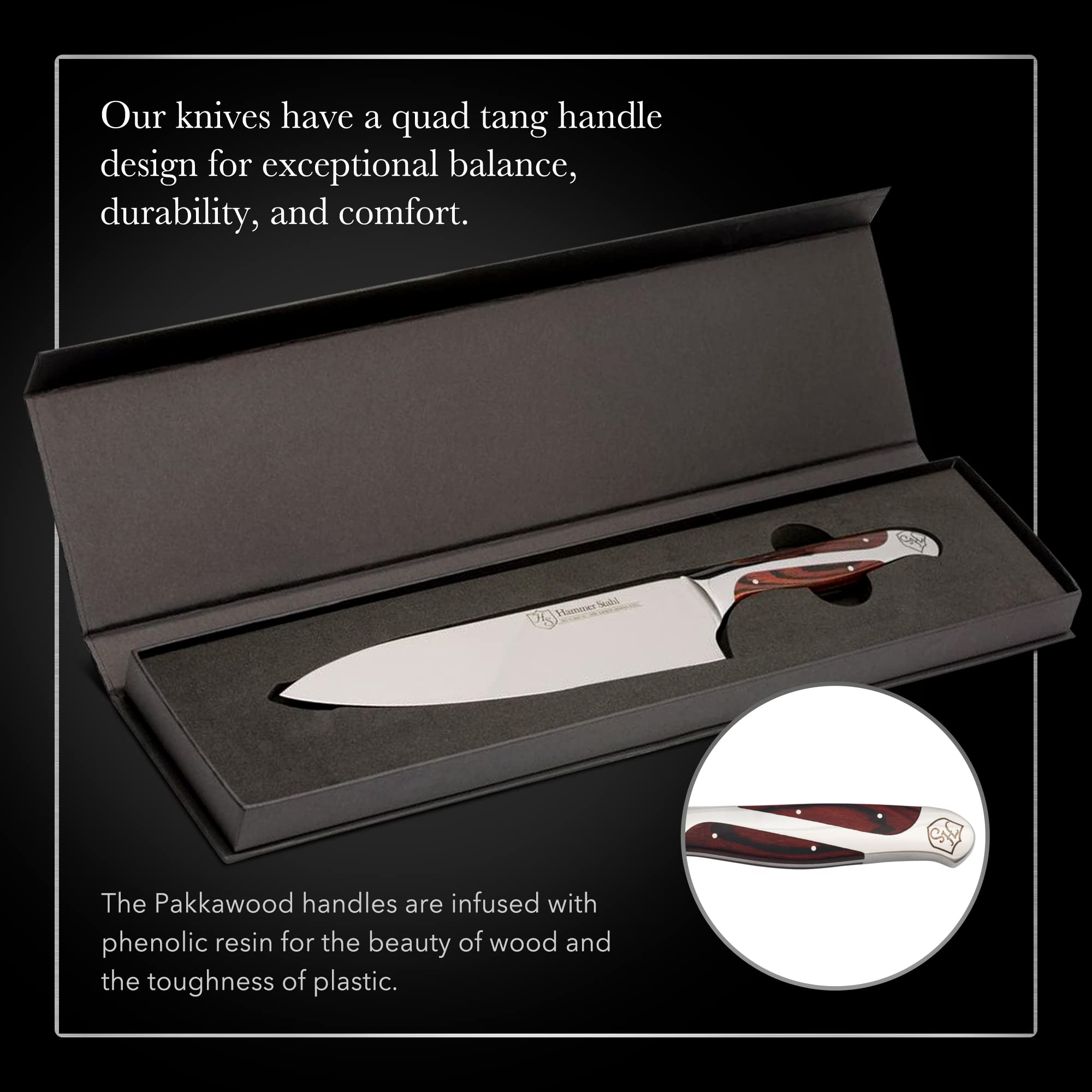 Hammer Stahl Serrated Utility Knife | German Forged High Carbon Steel Serrated Sandwich Knife | Petty Kitchen Knife with Ergonomic Quad-Tang Pakkawood Handle & Gift Box | 6-Inch Serrated Tomato Knife