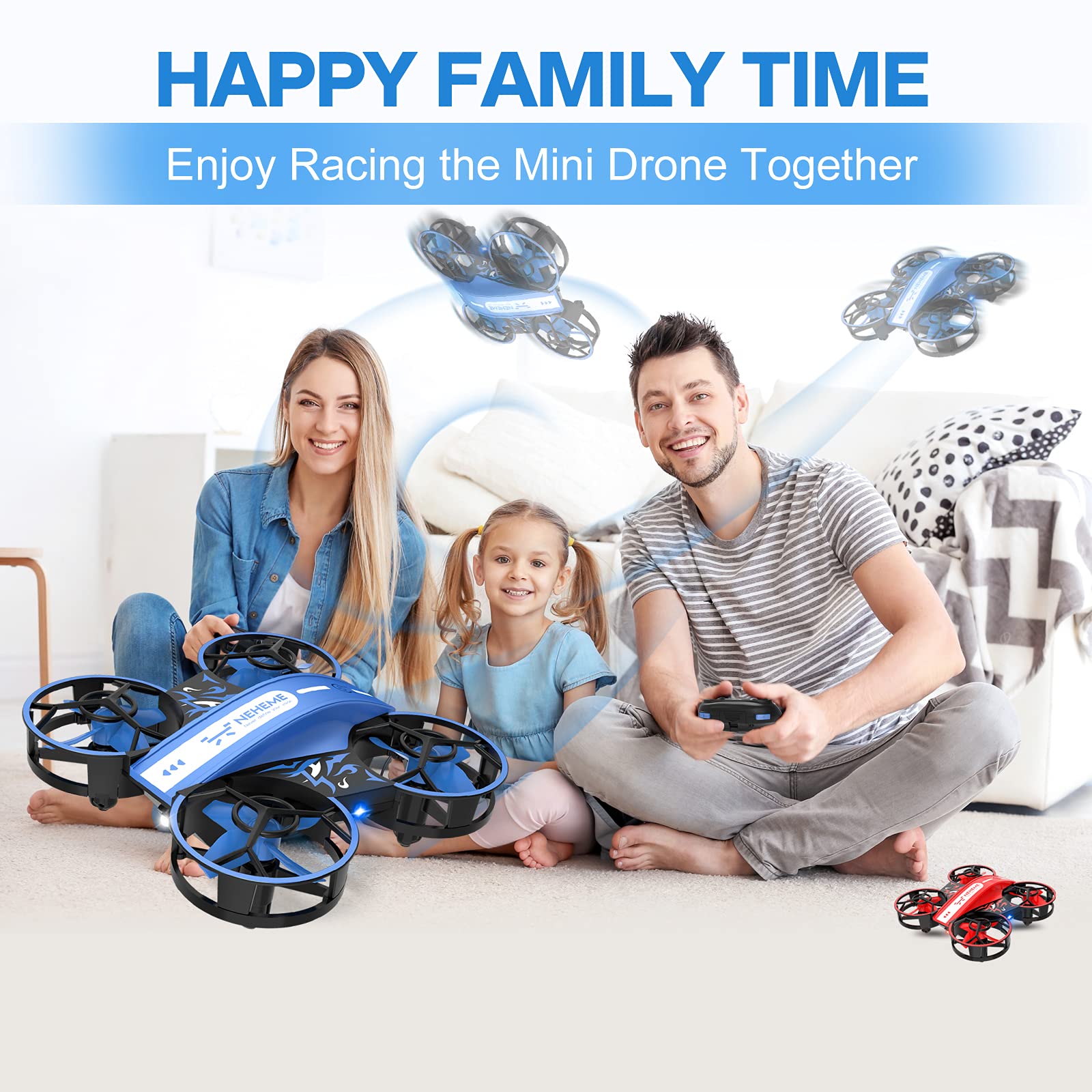 NEHEME NH330 Drone for Kids and Beginner, Mini Drone with Auto Hover, Headless Mode, 3D Flip and Throw to Go, Kids Toys Gift RC Quadcopter with Propeller, Easy to Fly Toys Drone for Boys Girls