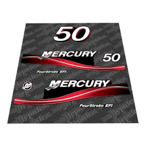 mercury outboards 50 f.s. efi (2005-2007) outboard compatible replacement decal (sticker) set