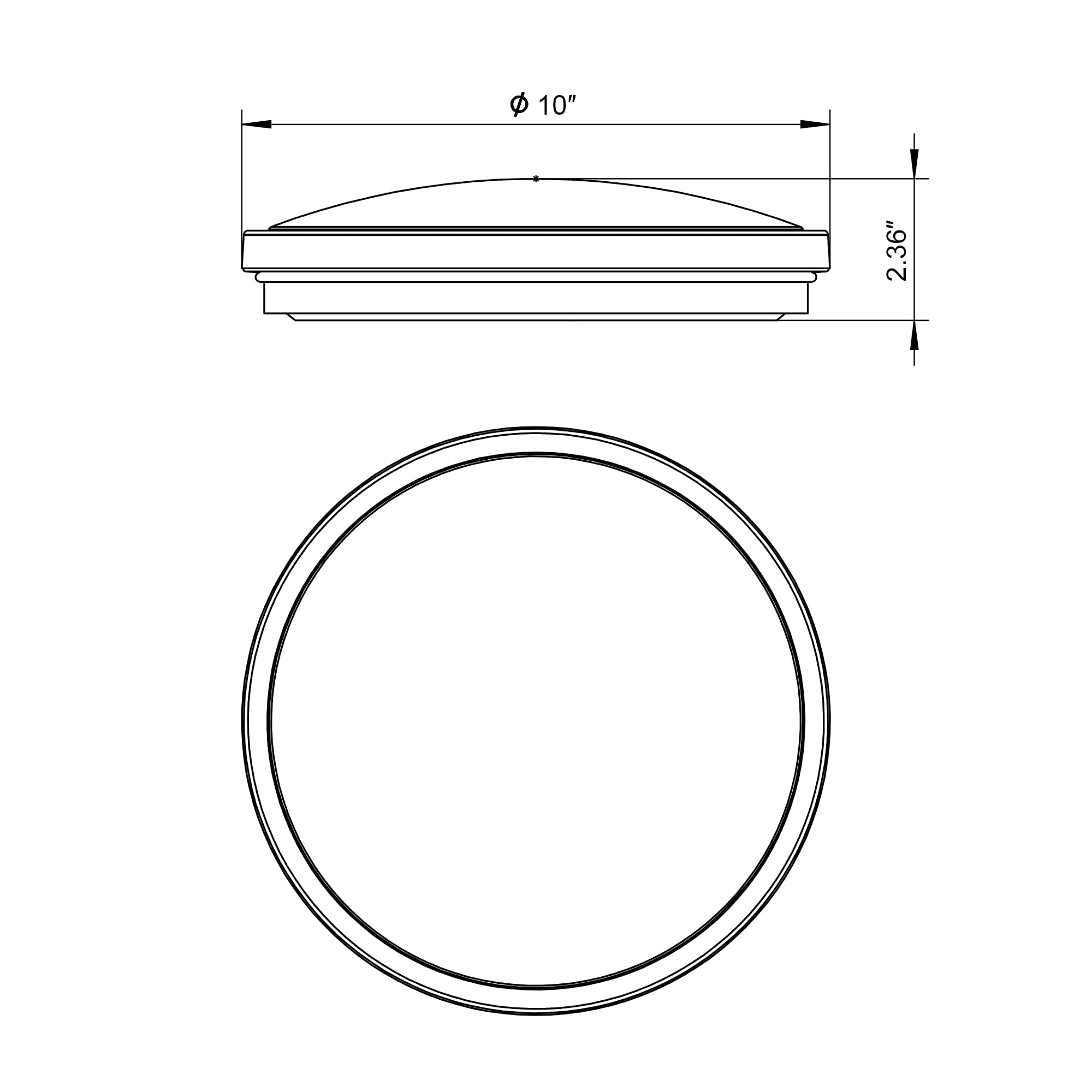 DYMOND LED Ceiling Light Flush Mount 10 Inches | Dimmable | Ring | 3000K/4000K (3000K Warm White, 10 inches)