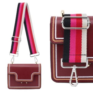 Silvery Buckles Wide Shoulder Strap Adjustable Replacement Belt Crossbody Canvas Bag Handbag (wide: 1.97"(5CM),Color6)