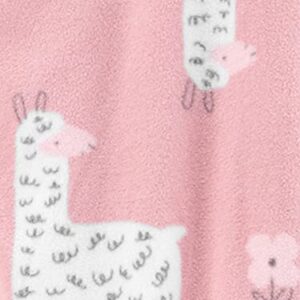 Simple Joys by Carter's Girls' 2-Pack Loose-fit Fleece Footed Pajamas, Grey Leopard/Pink Llama, 6