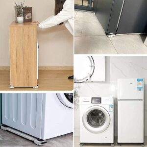 Washer and Dryer Stand Base,Portable Movable Multi-function Washing Machine Base Stand Bracket,45-70 Cm Retractable Refrigerator Floor Trays,with Brake Lock,Non-slip and Noise Reduction,Load 300 Kg